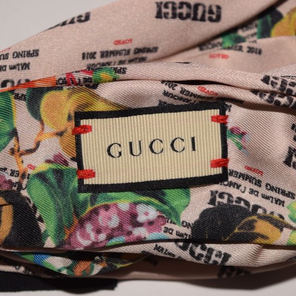 Gucci Silk Floral/Logo Print Headband - Picture 2 of 5